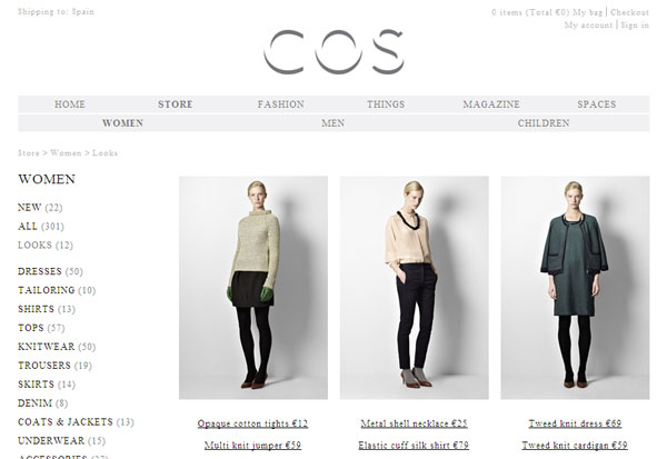 COS abre tienda online en España.