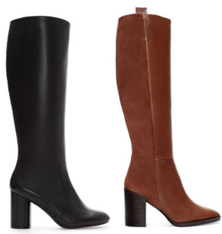 botas altas tacón rebajas zara