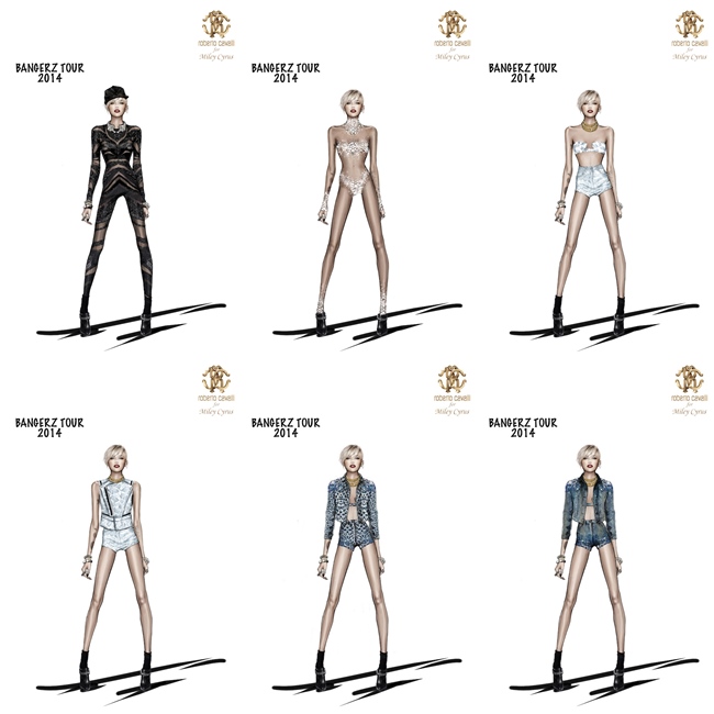 6 looks diseñados por Roberto Cavalli para Miley Cirus