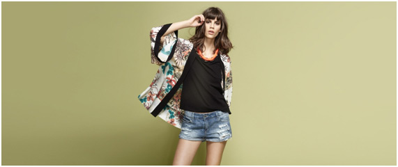 Stradivarius Kimono y shorts Verano 2013