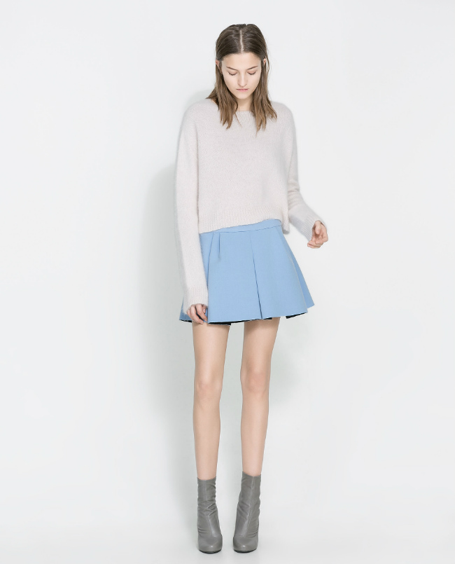 El azul pastel tendencia en el catálogo de Zara mujer, primavera verano  2014 