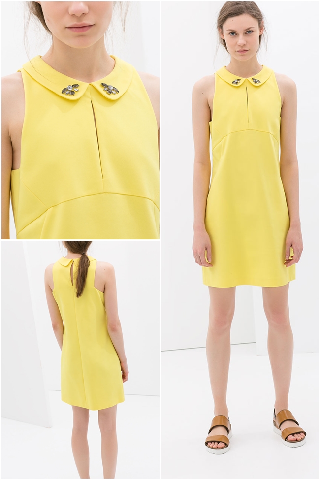 Vestido amarillo ss14 Zara