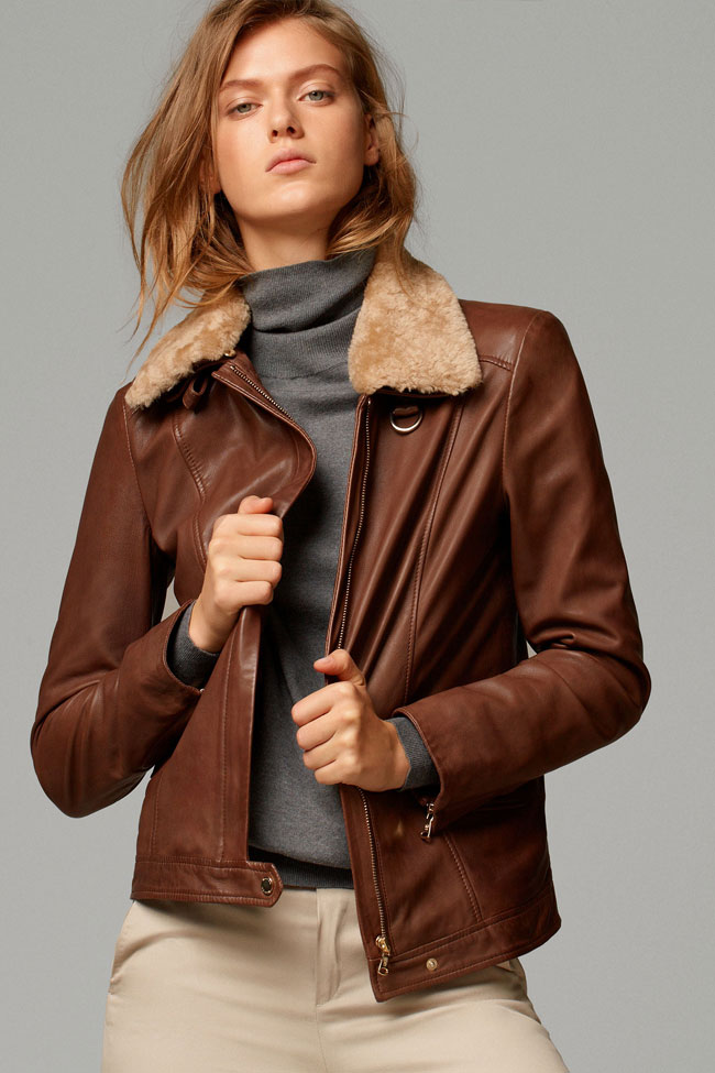 colección chaquetas de cuero en Massimo Dutti otoño invierno 2014 - Modalia.es