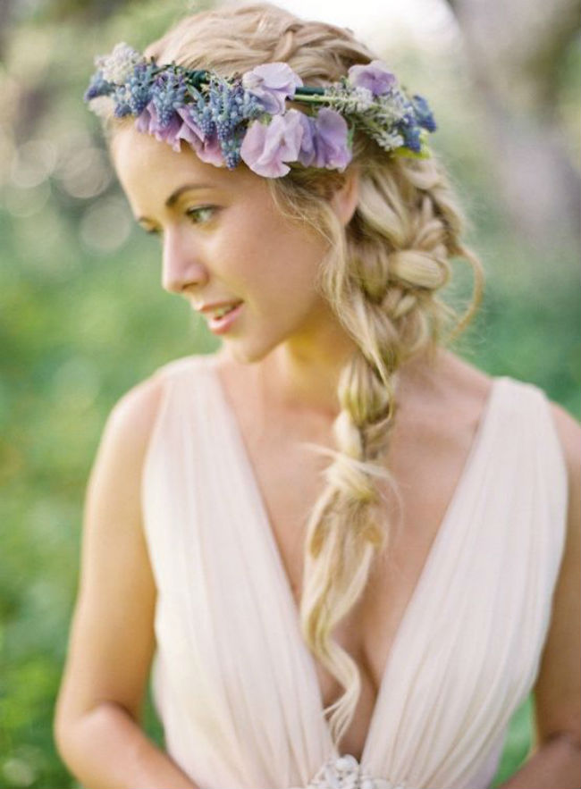 Trenza con flores