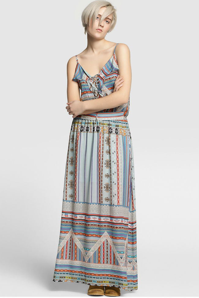 Vestidos largos estampados de El Zara y colección primavera verano 2015 - Modalia.es