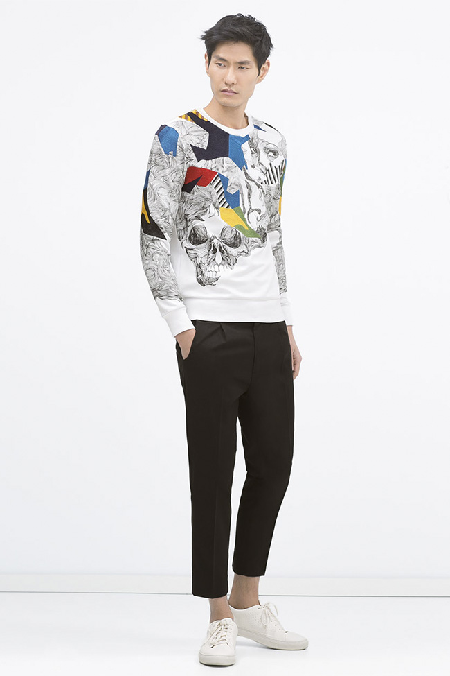 Sudaderas estampadas en la colección Zara hombre para esta primavera verano  2015 - Modalia.es