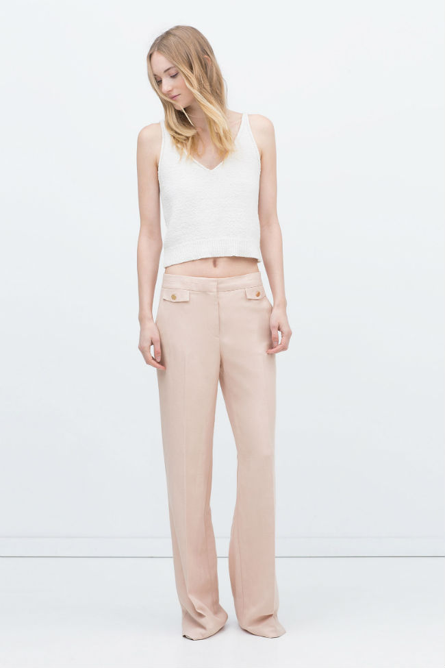 Zara pantalon ancho primavera verano 2015 rosa
