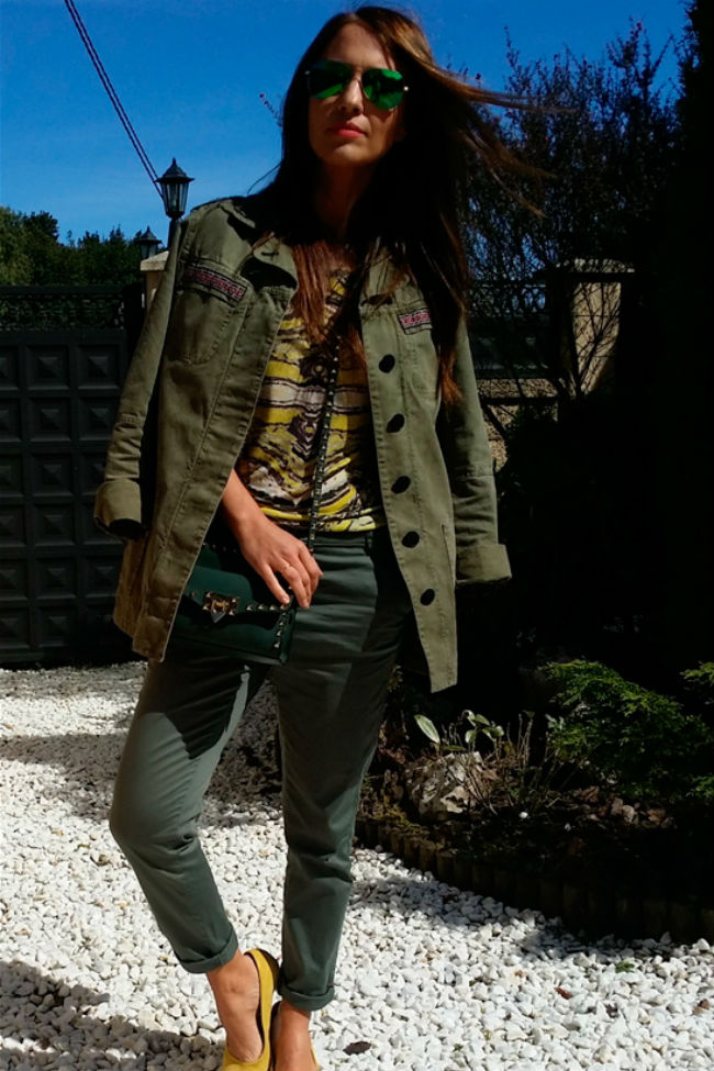 Paula Echevarría no ha podido resistirse al verde militar esta