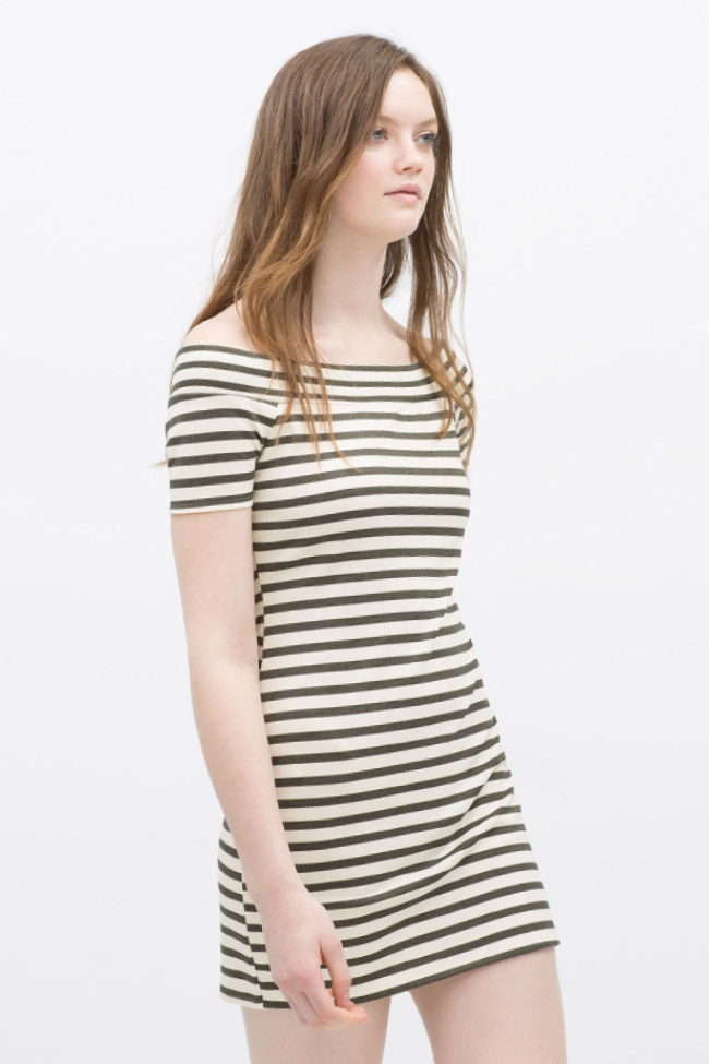 Rayas horizontales y verticales en los vestidos de Zara TRF