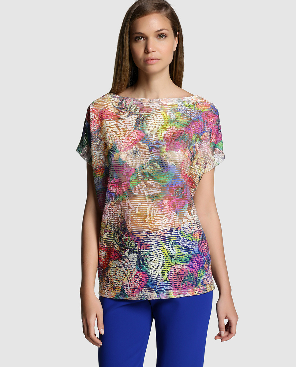 camiseta estampado flora