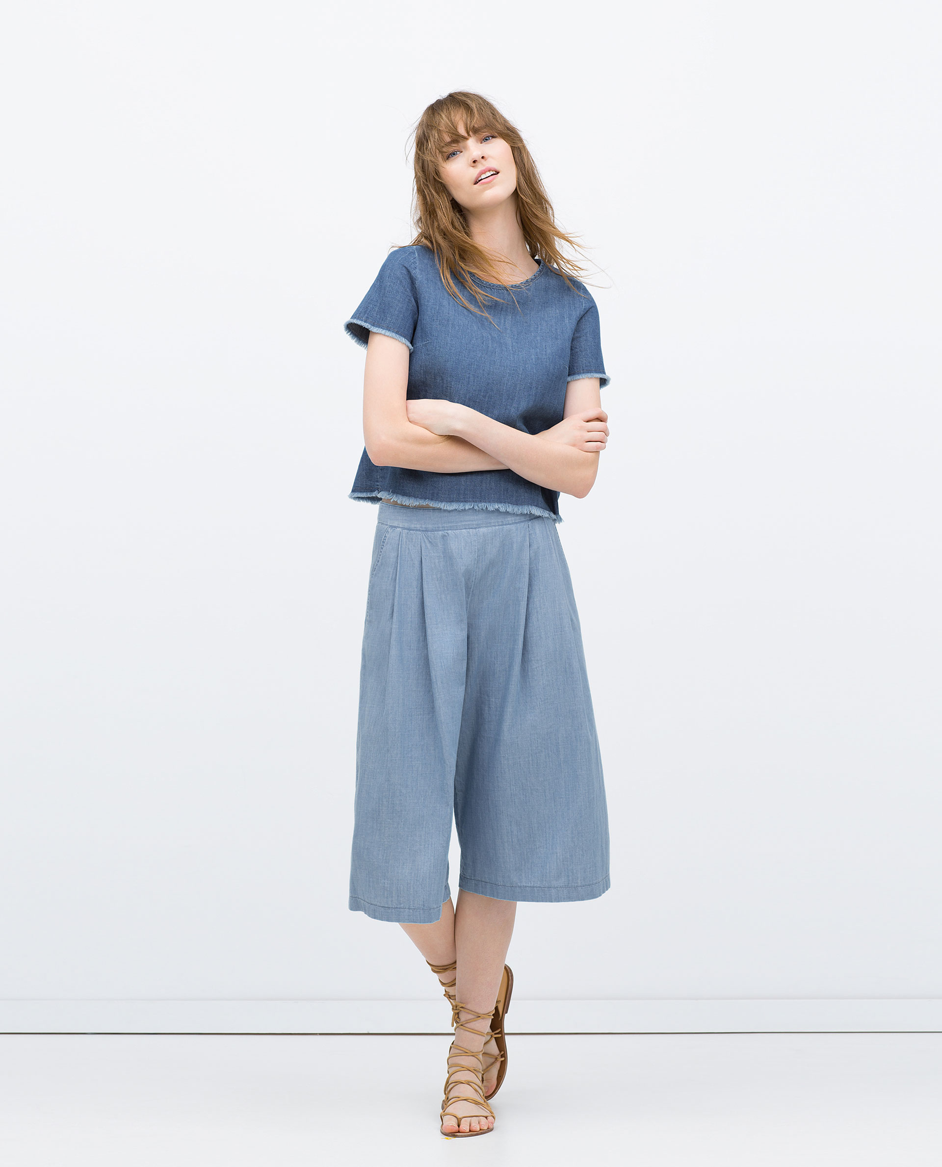 pantalon culotte denim