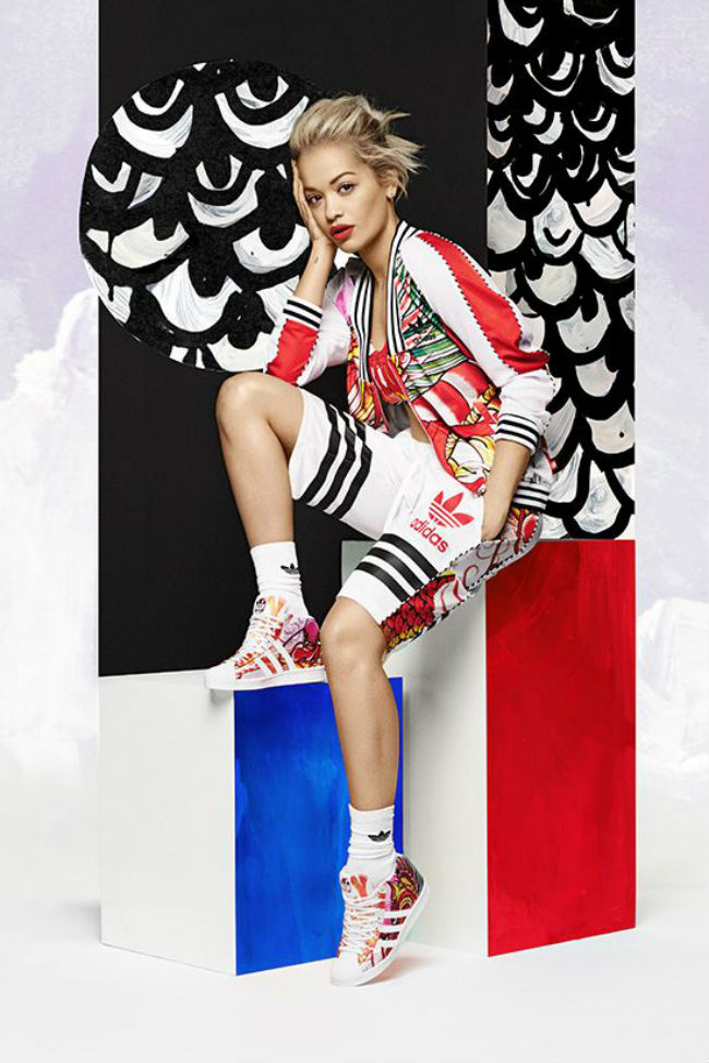 Moda Podwójne zestawy Zestawy z dżerseju Adidas x Rita Ora Podw\u00f3jny zestaw z d\u017cerseju Graficzny wz\u00f3r Sportowy styl 