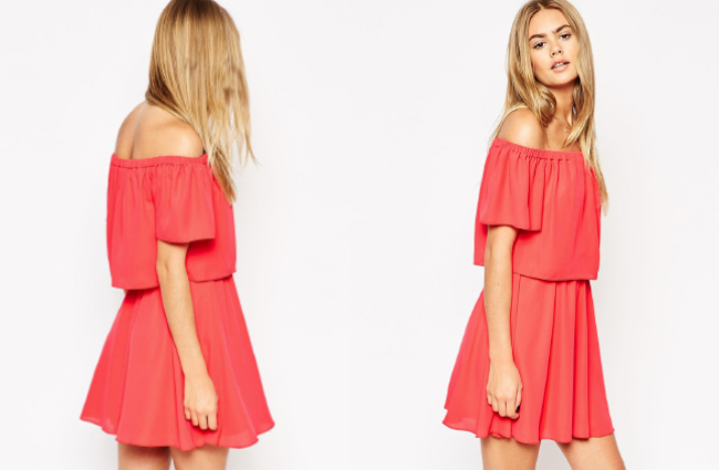 vestido coral asos