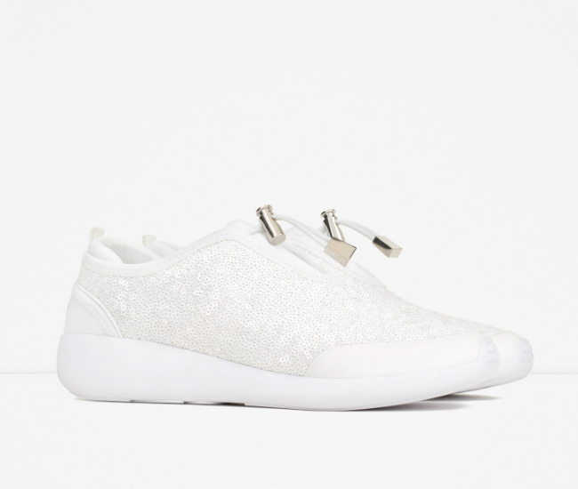 ZAPATILLAS LENTEJUELAS BLANCAS ZARA 1