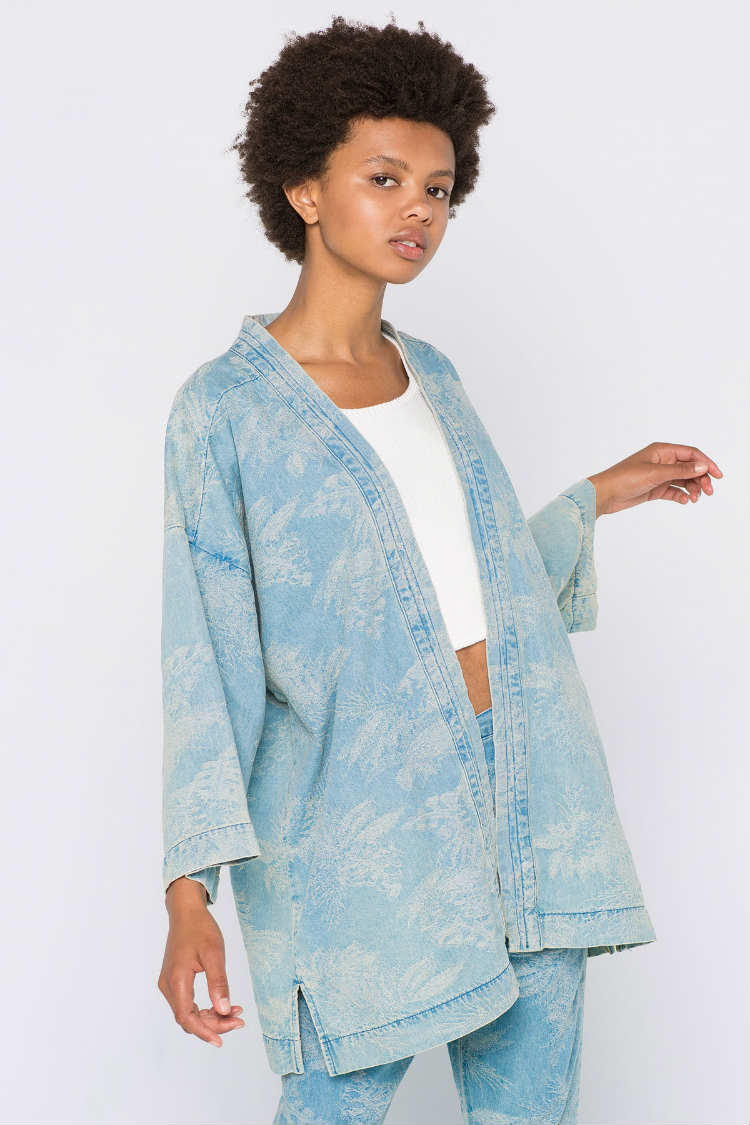 chaqueta kimono denim pull&bear