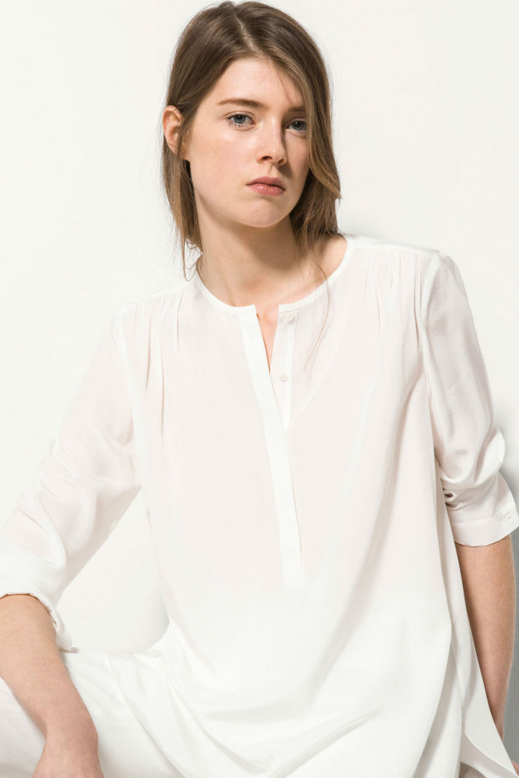 Blusa Blanca Seda Colección Massimo Dutti