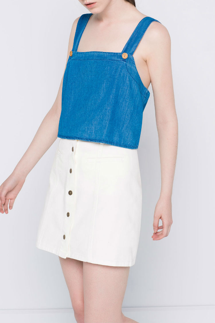 falda blanca corta a pull and bear