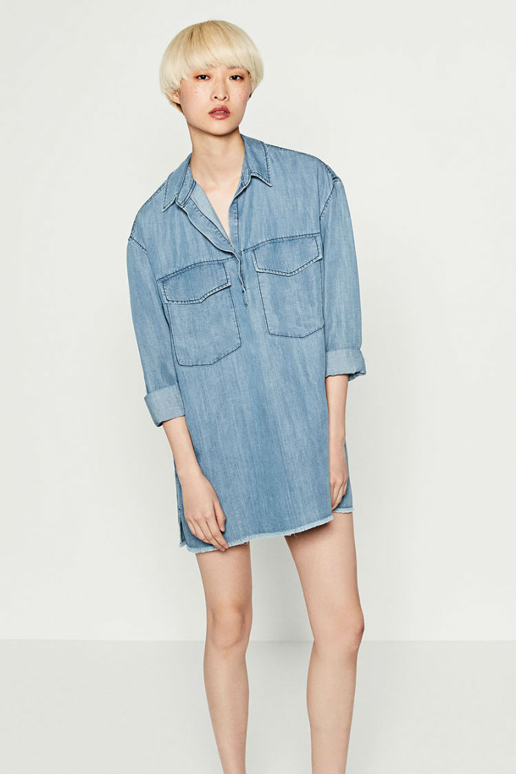 Vestido Oversize Denim Zara