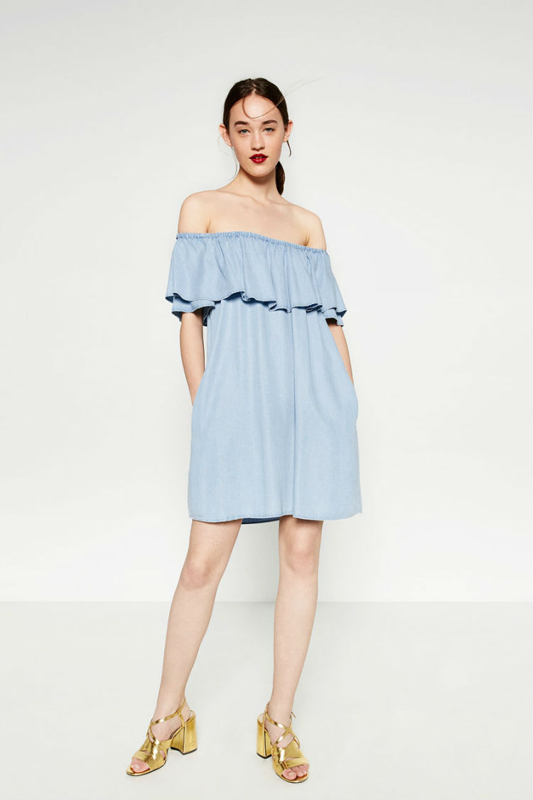 Vestido Off The Shoulder Zara