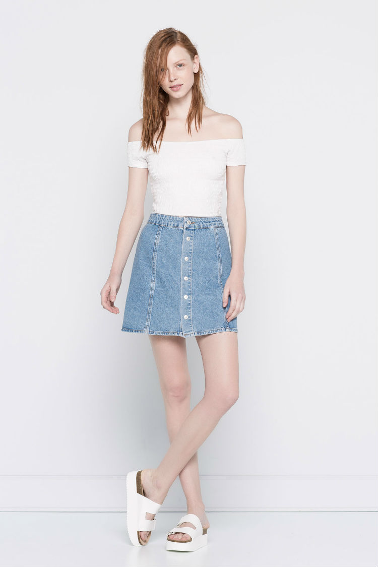 Minifalda Corte A Pull And Bear