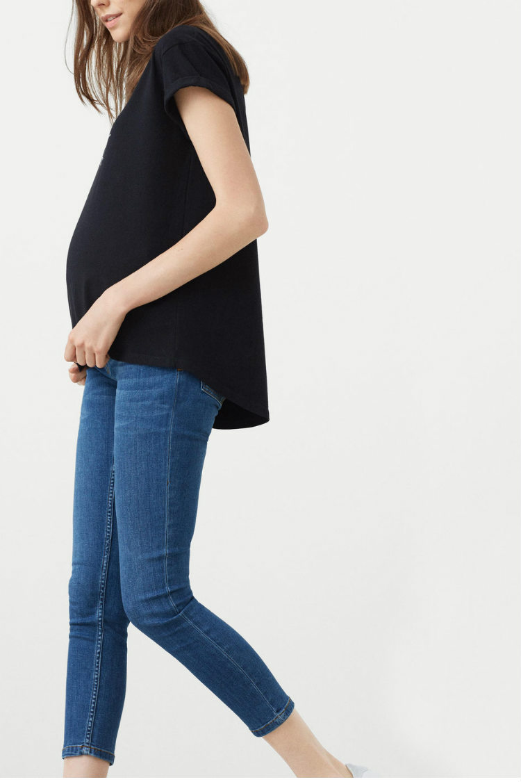 vaqueros denim mango maternity