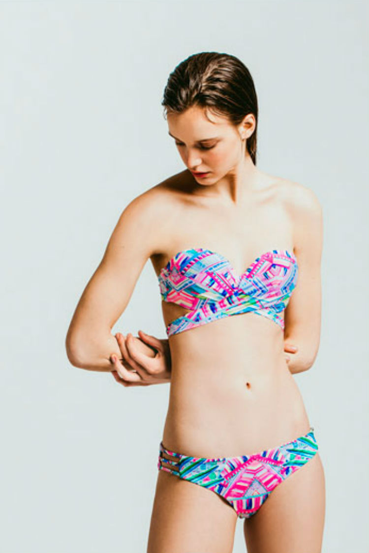 bikini oysho estampado tribal rosa chicle