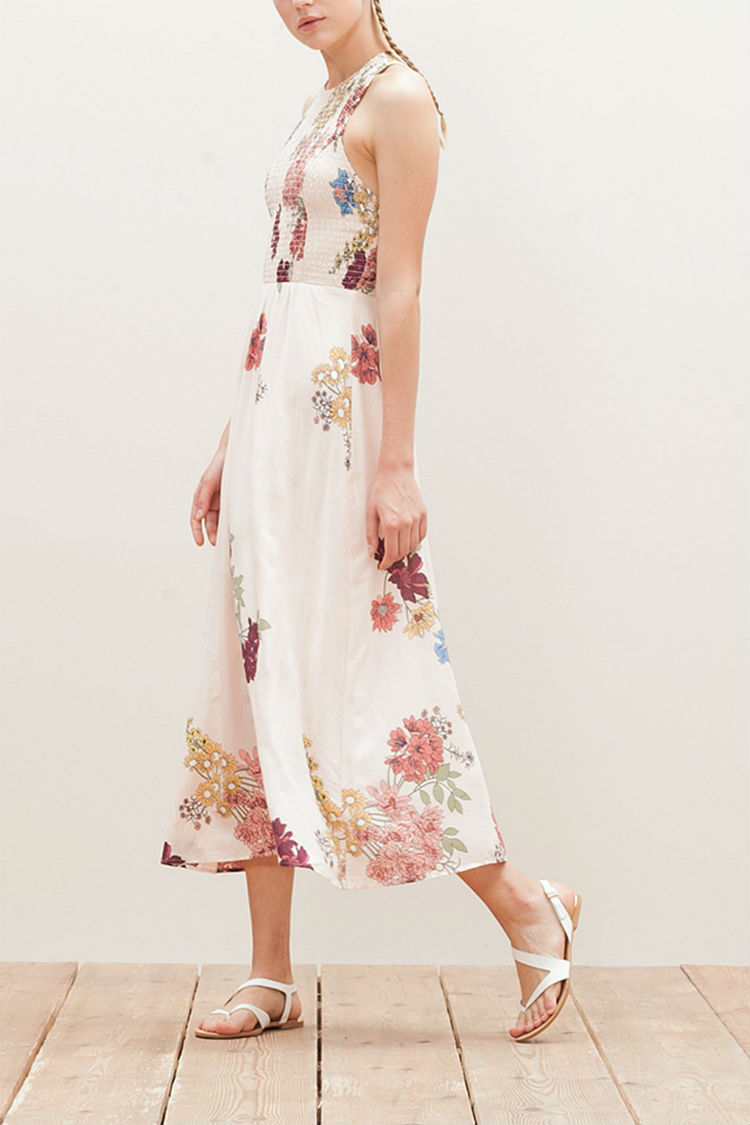 vestido flores stradivarius