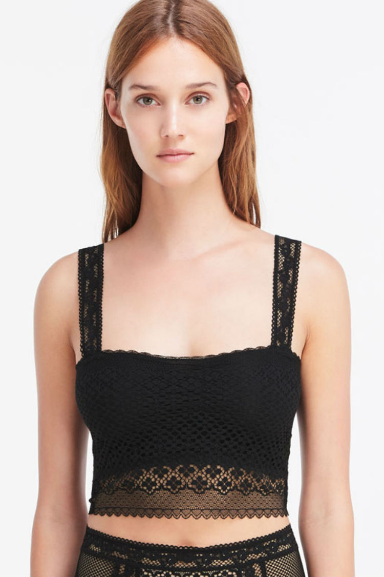 top bra encaje negro oysho