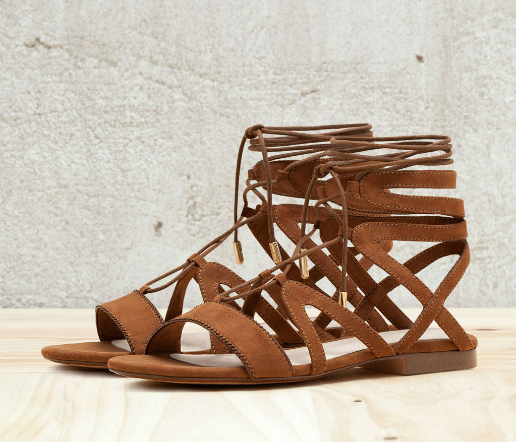 sandalias planas boho chic bershka