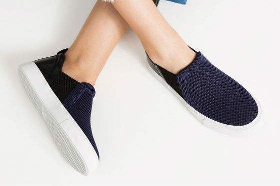 slippers azules zara