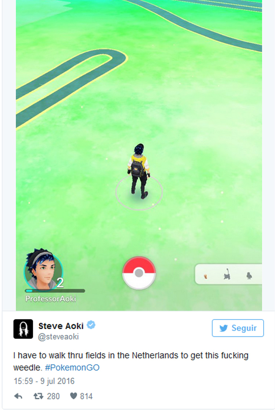 Fenómeno Pokemon GO engancha a las celebrities Steve Aoki