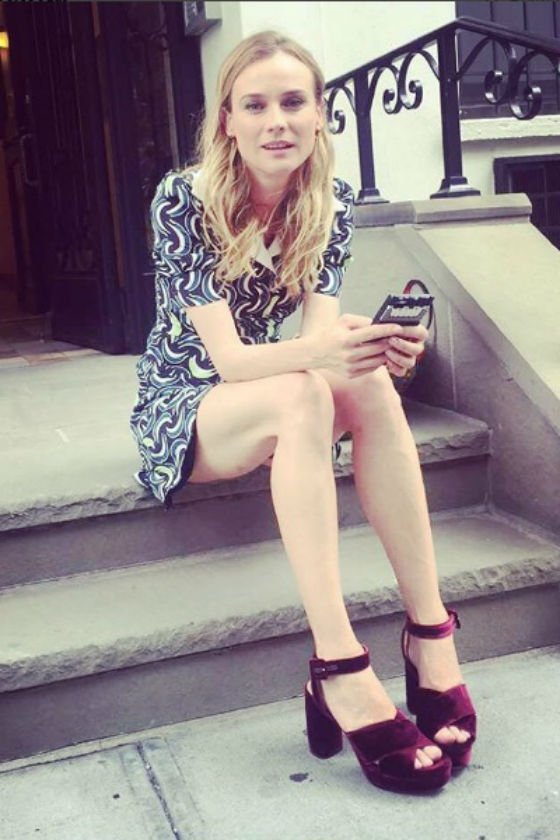 vestido estampado diane kruger