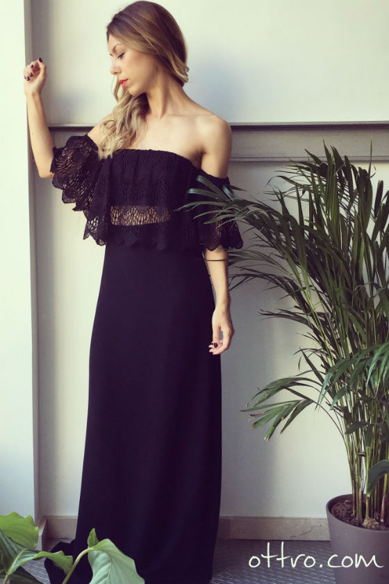 vestido negro ottro