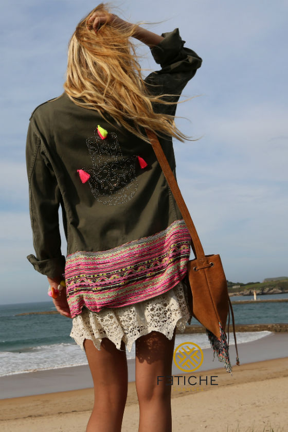 chaqueta verde fetiche suances