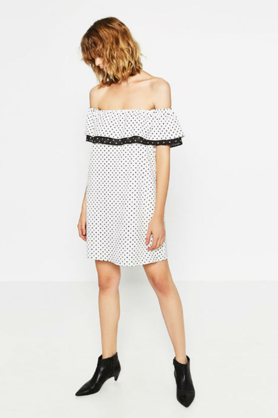 vestido polka dots zara