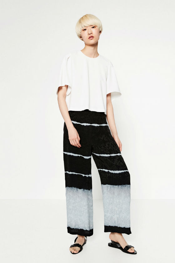 pantalon palazzo tie dye zara