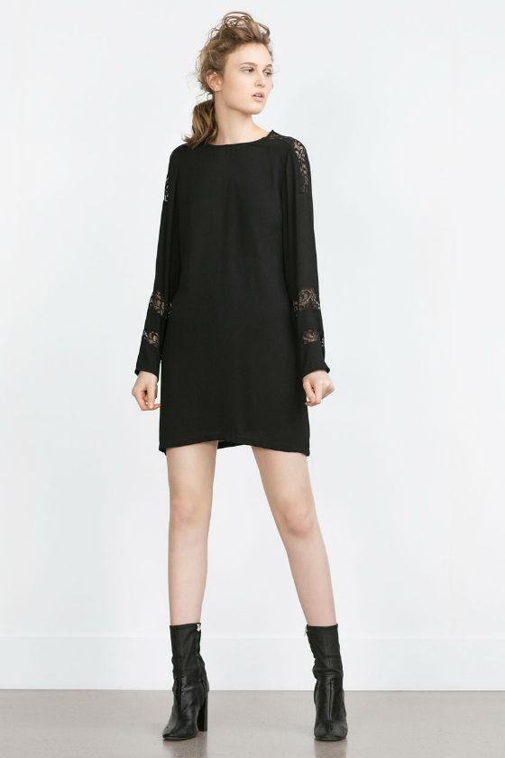 vestido negro zara