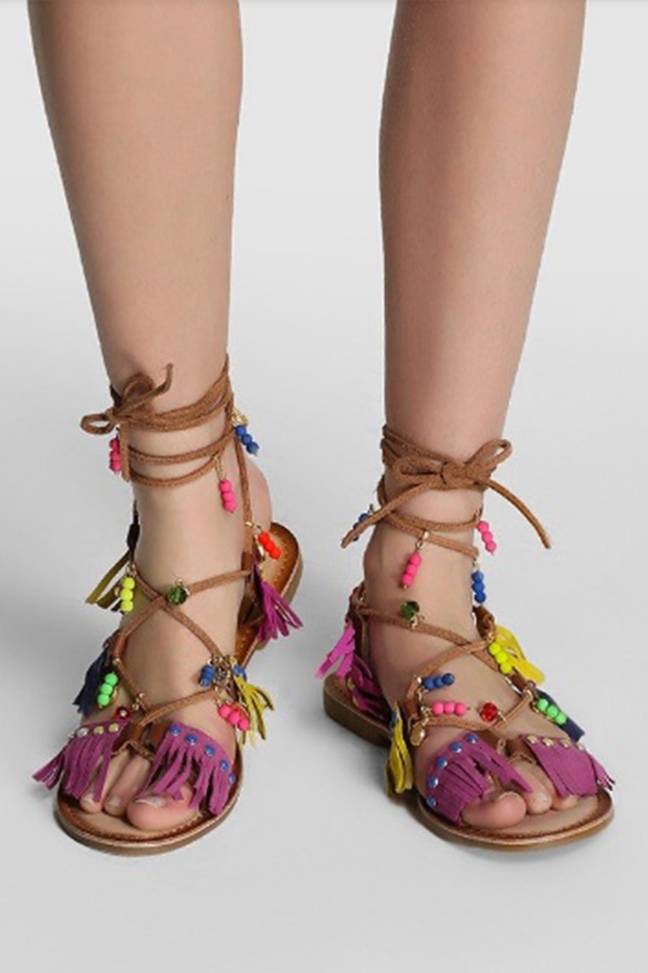 moda sandalias pompones boho chic