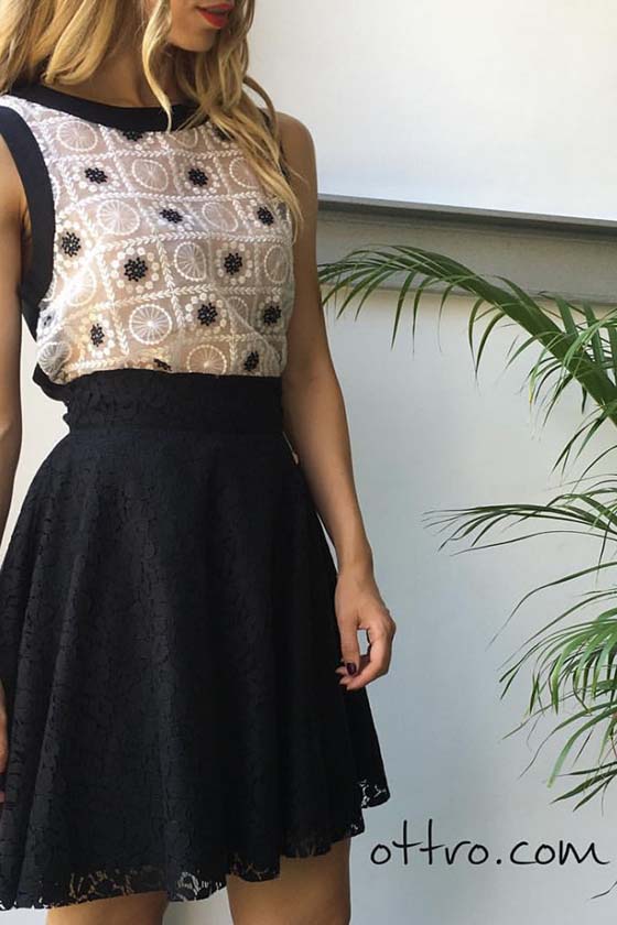 vestido ottro falda negra blusa moda