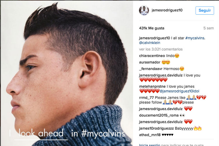 James Rodríguez la nueva imagen de Calvin Klein
