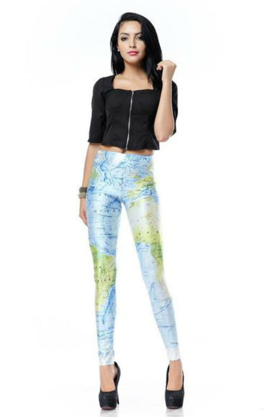 leggins pantalones mapa lady lux collections mundo 