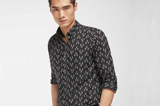 Massimo Dutti camisa diseño rayado negra