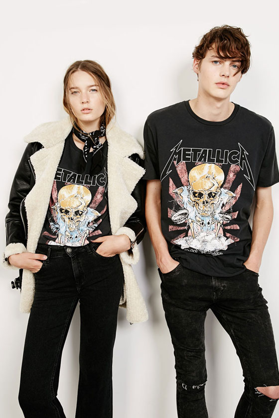 Street Punk Bershka camiseta Metallica estampado