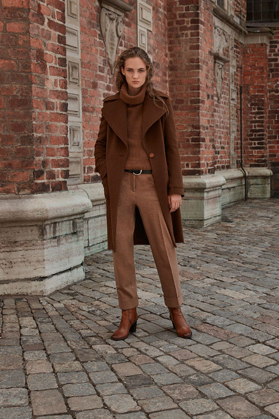 total look camel massimo dutti