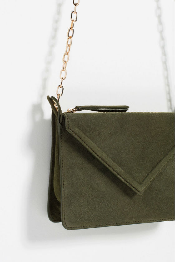 bolso verde militar zara