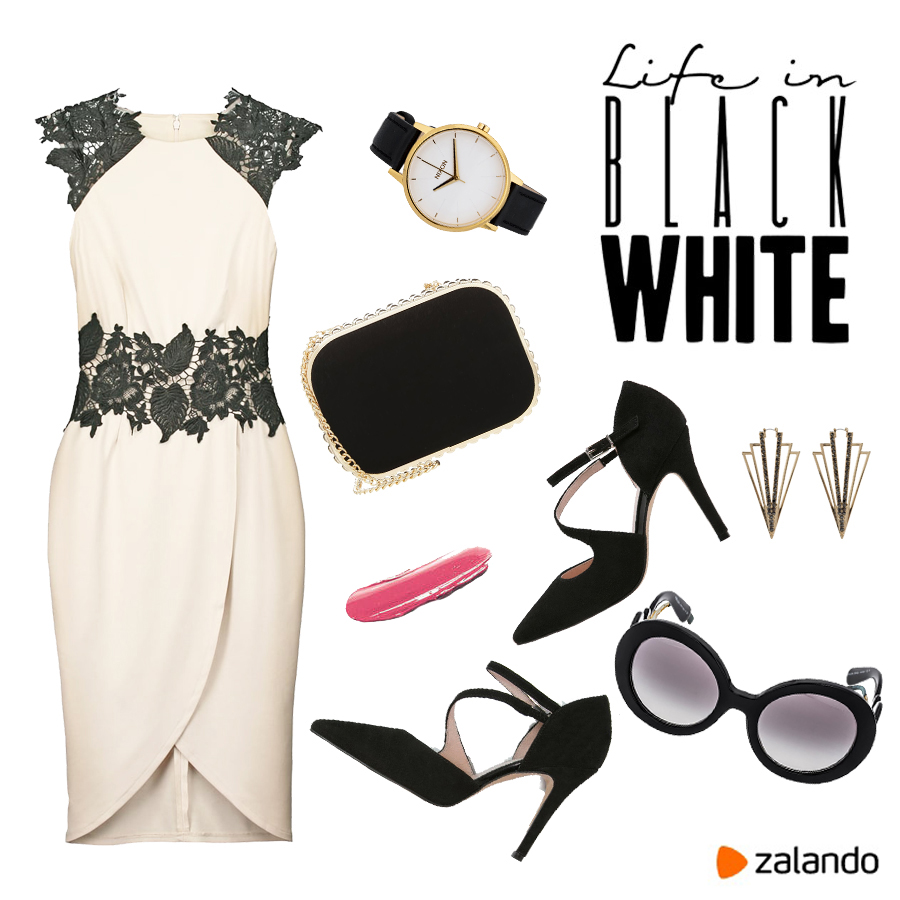 vestido blanco encaje zalando