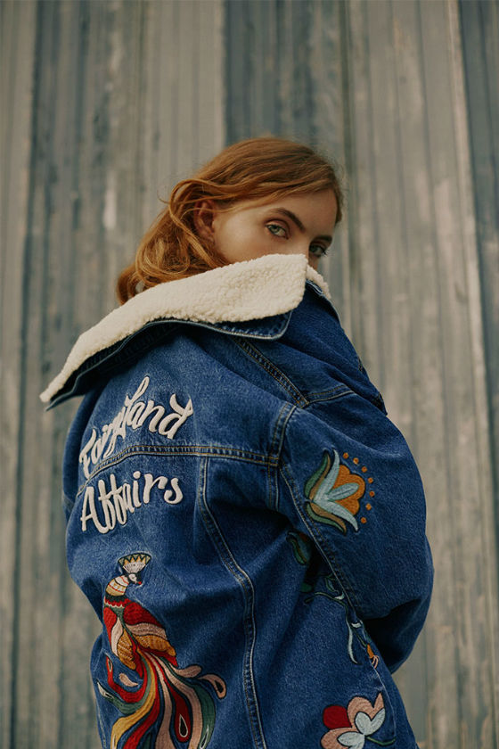 chaqueta denim bordados pull and bear invierno 2016