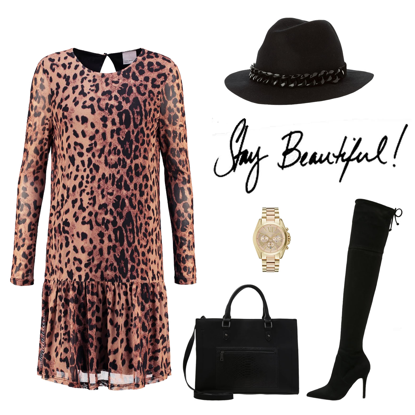 vestido animal print zalando invierno 2016