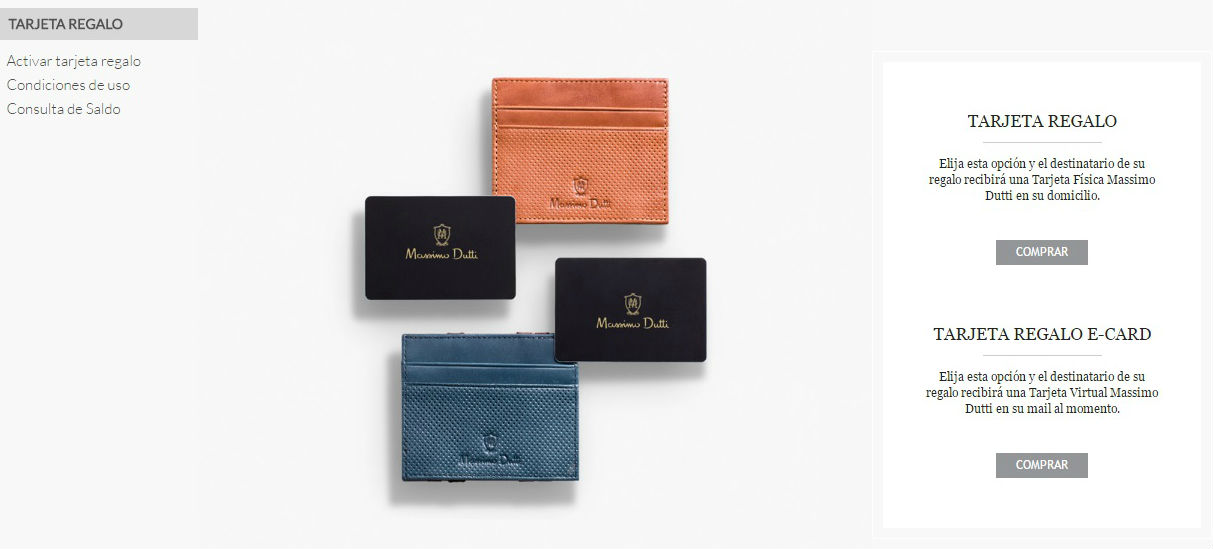 tarjetas regalo massimo dutti