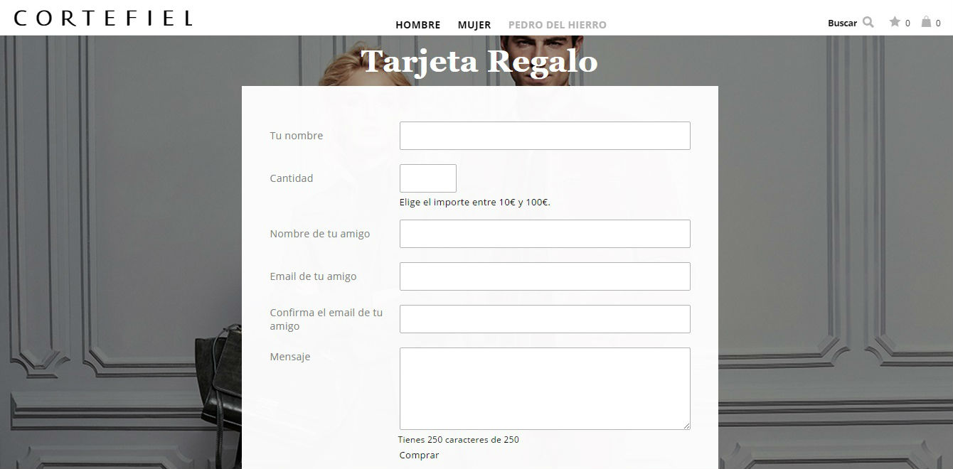 tarjetas regalo cortefiel